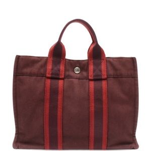 Hermes Fourre Tout PM handbag tote bag, silver hardware, unisex Brown, Pre Loved